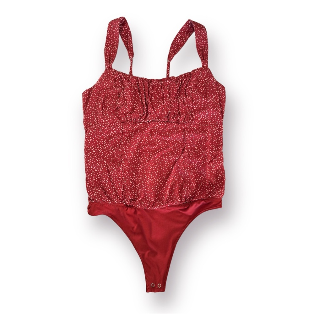 🛍️SALE🛍️ Abercrombie & Fitch Women’s Red & White Dots Tank Bodysuit - Picture 2 of 8